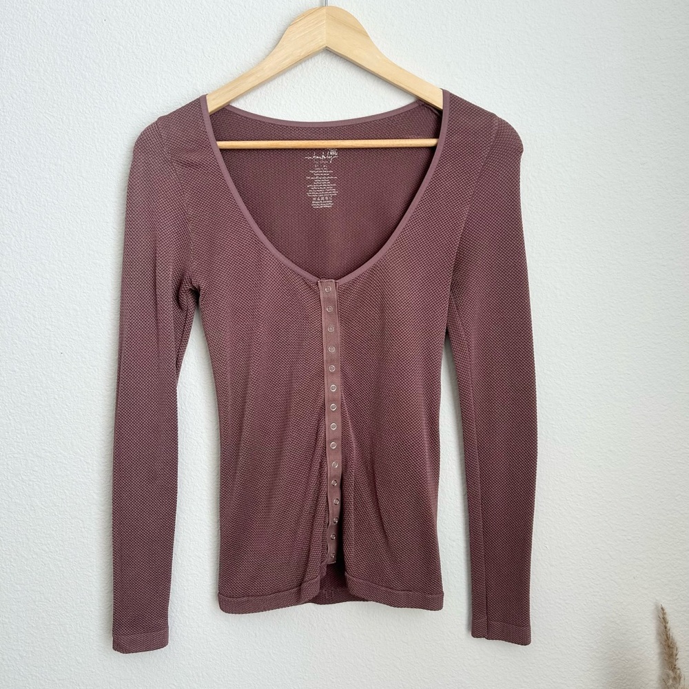 Free People Maroon Long Sleeve